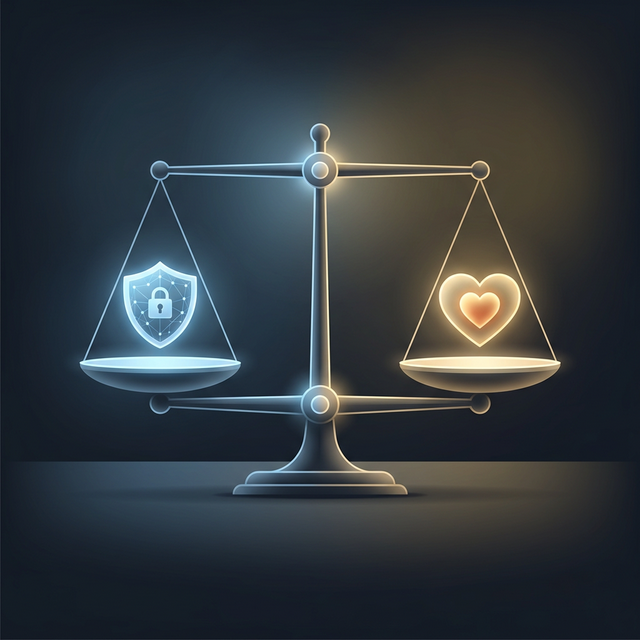 A balance scale showing security and trust representing ethical parenting